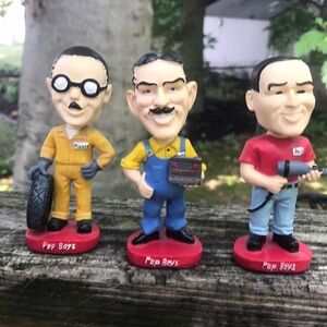 Pep Boys Bobbleheads- Manny, Jack and Moe